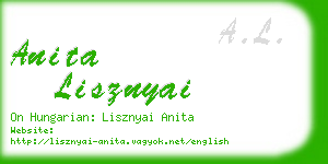 anita lisznyai business card